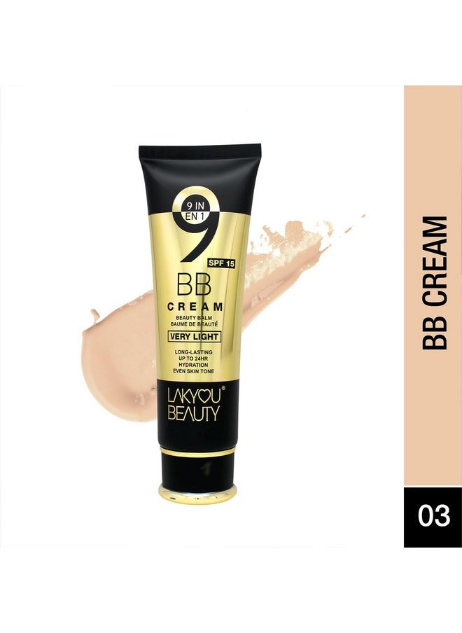 LAKYOU BEAUTY 9 In 1 Bb Cream | Light Weight | Long Lasting | Up To 24Hrs Hydration | Even Skin Tone | Spf-15 | Shade-03(Natural Beige) | 80G  - Image 2