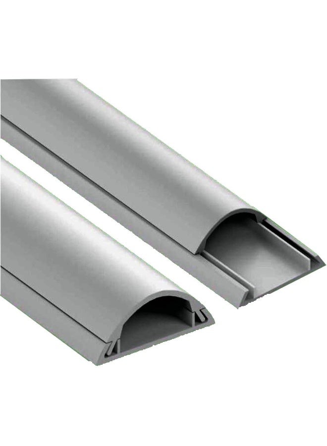 Biella 2Pcs Grey 14X48Mm Pvc Floor Trunking With Self-Adhesive Red Sticker - Paintable Cable Management And On-Wall Wire Cover, 1 Meter - Image 1