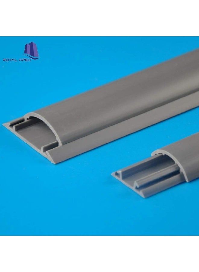 Biella 2Pcs Grey 14X48Mm Pvc Floor Trunking With Self-Adhesive Red Sticker - Paintable Cable Management And On-Wall Wire Cover, 1 Meter - Image 3