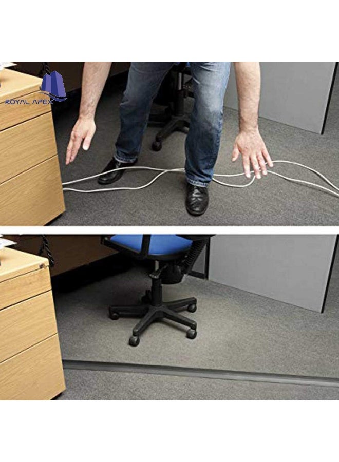 Biella 2Pcs Grey 14X48Mm Pvc Floor Trunking With Self-Adhesive Red Sticker - Paintable Cable Management And On-Wall Wire Cover, 1 Meter - Image 5