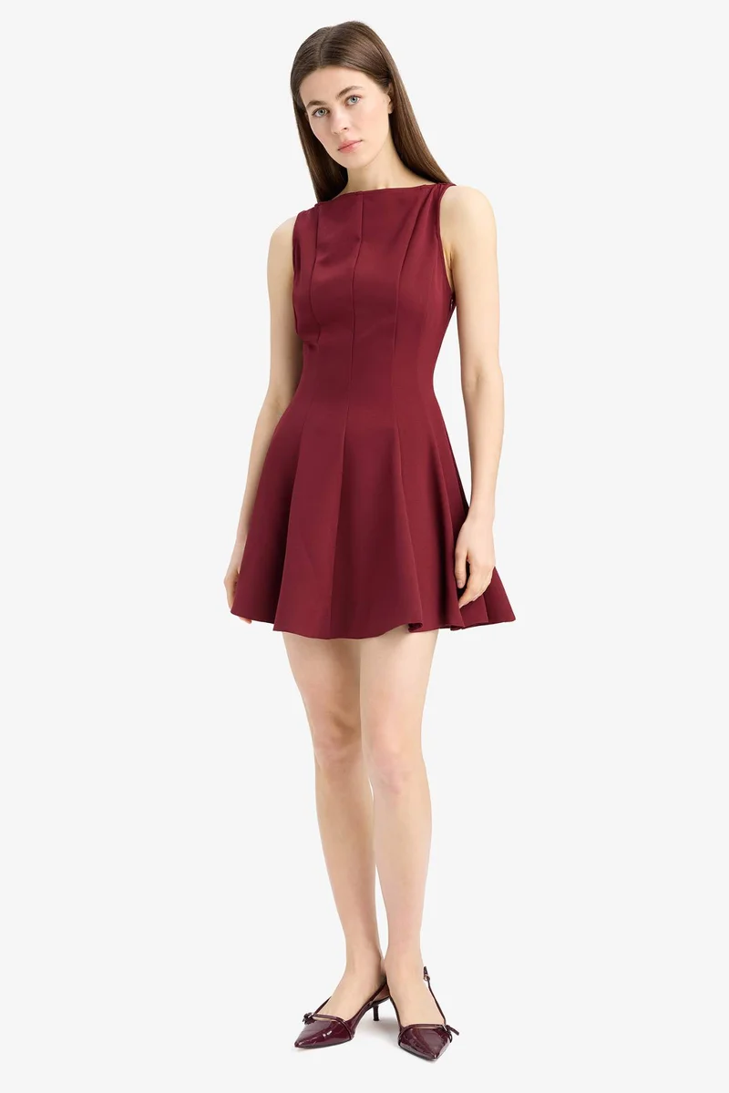 DeFacto Boat Collar Sleeveless Mini Dress