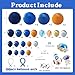 jenlion 111pcs Outer Space Balloon Garland Arch Kit with DIY 3D Planet Modeling Balloons 1812105 Inch Navy Blue Orange Agate Marble Latex UFO Rocket Astronaut Foil for First Trip Around The Sun - Image 4