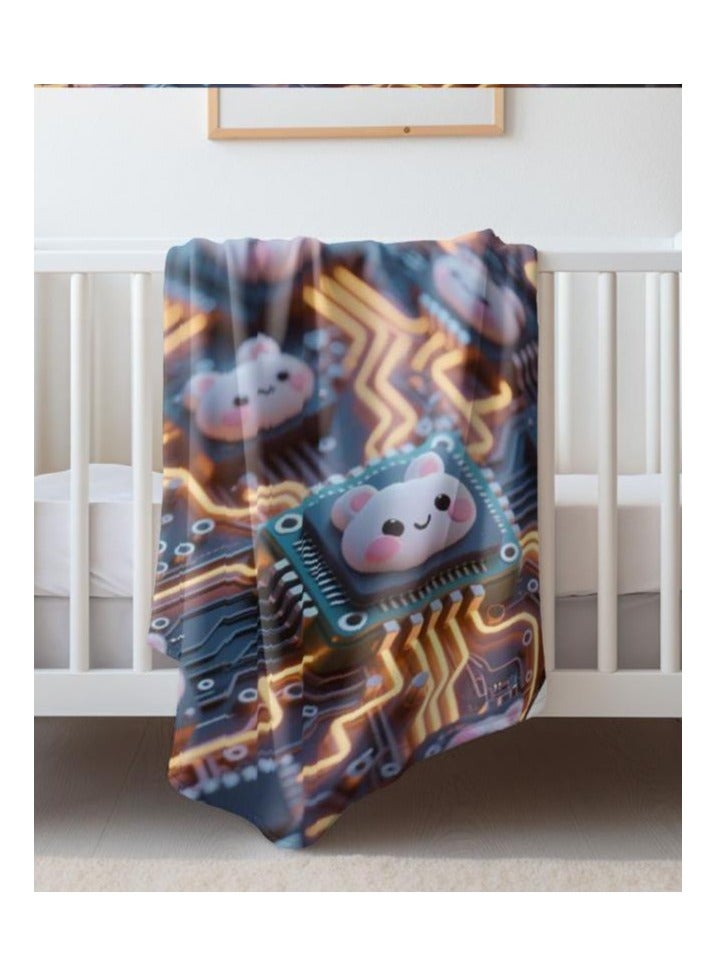 general Children's or student cartoon flannel thin blanket (warm and comfortable, suitable for sleep, games) 100cm*150cm - 530 - Image 1