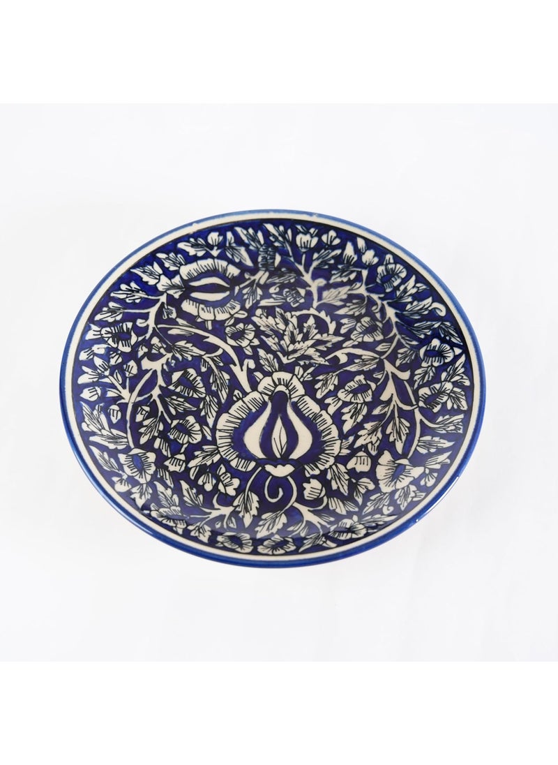 Caffeine Caffeine Ceramic Handmade Stoneware Blue Mughal Dinner Plates10 inch Set of 2 Ceramic Plates for Dinner (Microwave & Dishwasher Safe)  - Image 5