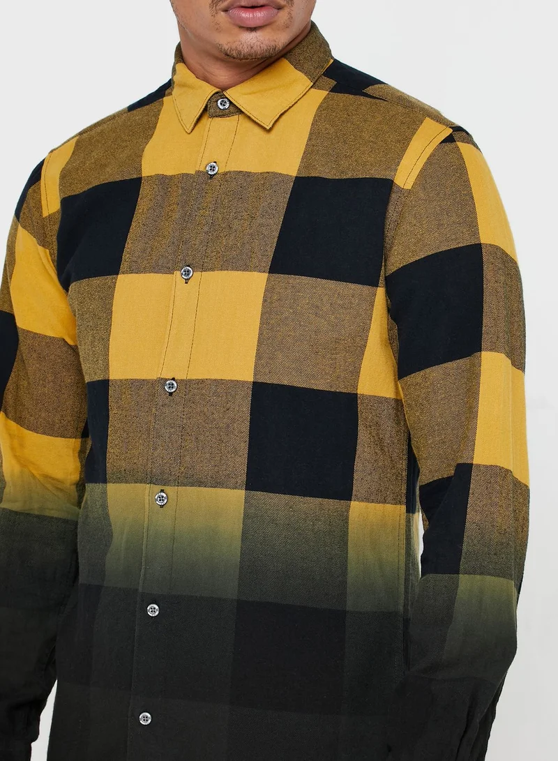 Only & Sons Dip Dye Checked Regular Fit Shirt