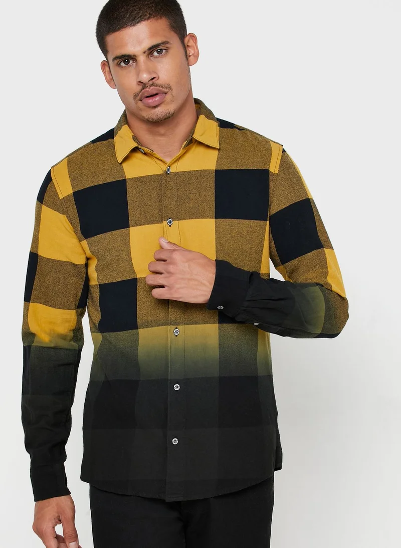 Only & Sons Dip Dye Checked Regular Fit Shirt