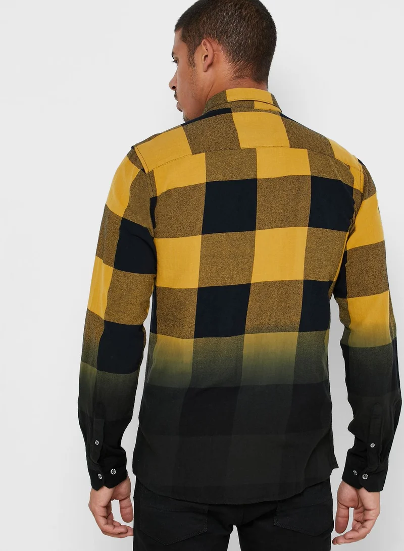Only & Sons Dip Dye Checked Regular Fit Shirt