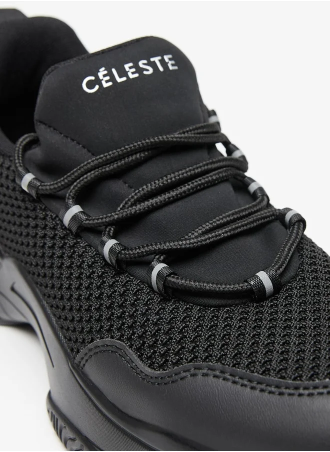 Celeste Women's Monotone Sneakers with Chunky Sole and Lace-Up Closure