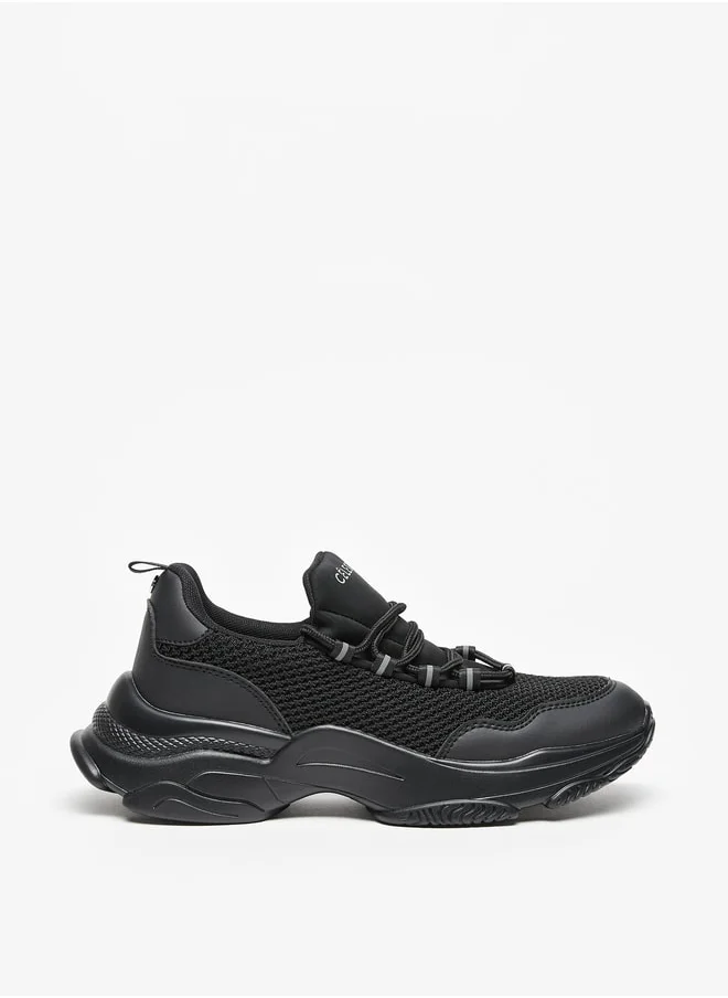 Celeste Women's Monotone Sneakers with Chunky Sole and Lace-Up Closure