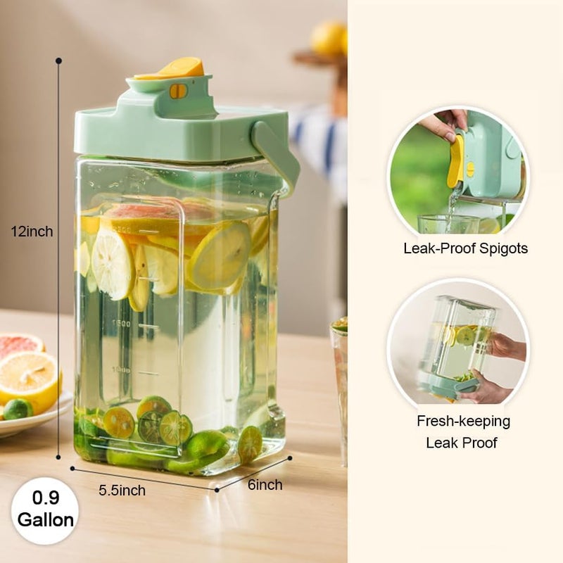 BICHUEN 0.9 Gallon Drink Dispenser with Spigot,100% Leakproof,Sealed and Filter screen,Milk,Lemonade Dispenser,Juice Containers With Lids For Fridge and Dairly Use,Beverage Liquid Drink Container for Party - Image 3