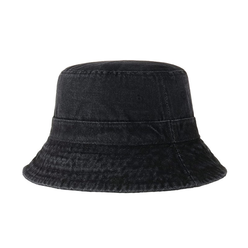 CHOK.LIDS Hot Summer Bucket Hat - Trendy Cotton Sun Hat for Beach, Golf, Fishing - Fun Outdoor Vacation Boonie for Men and Women (Denim Black) - Image 1
