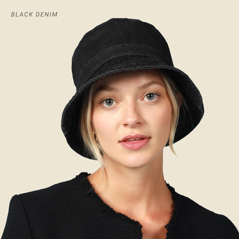 CHOK.LIDS Hot Summer Bucket Hat - Trendy Cotton Sun Hat for Beach, Golf, Fishing - Fun Outdoor Vacation Boonie for Men and Women (Denim Black) - Image 4