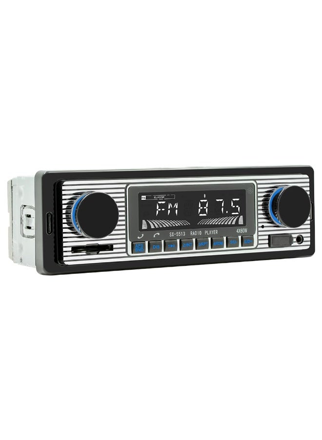 Classic Single DIN Car Stereo with Bluetooth, FM Radio, MP3 Player, USB/SD/AUX, Hands-Free Calling & Voice Control - Image 1