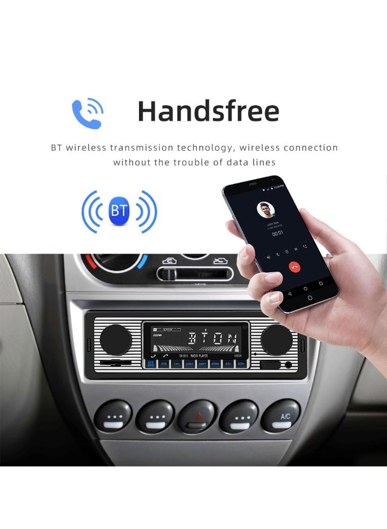 Classic Single DIN Car Stereo with Bluetooth, FM Radio, MP3 Player, USB/SD/AUX, Hands-Free Calling & Voice Control - Image 4