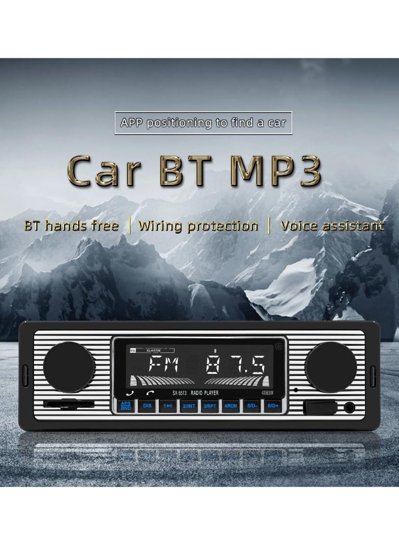Classic Single DIN Car Stereo with Bluetooth, FM Radio, MP3 Player, USB/SD/AUX, Hands-Free Calling & Voice Control - Image 3