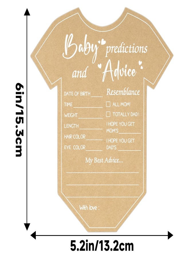 G2PLUS 50PCS Baby Advice Cards, Onesie Baby Shower Predictions and Advice Cards for Parents To Be, Wishes Card for New Parents, Gender Reveal Girls Boys Game Party Decorations(5.2x6in, Kraft, White) - Image 2
