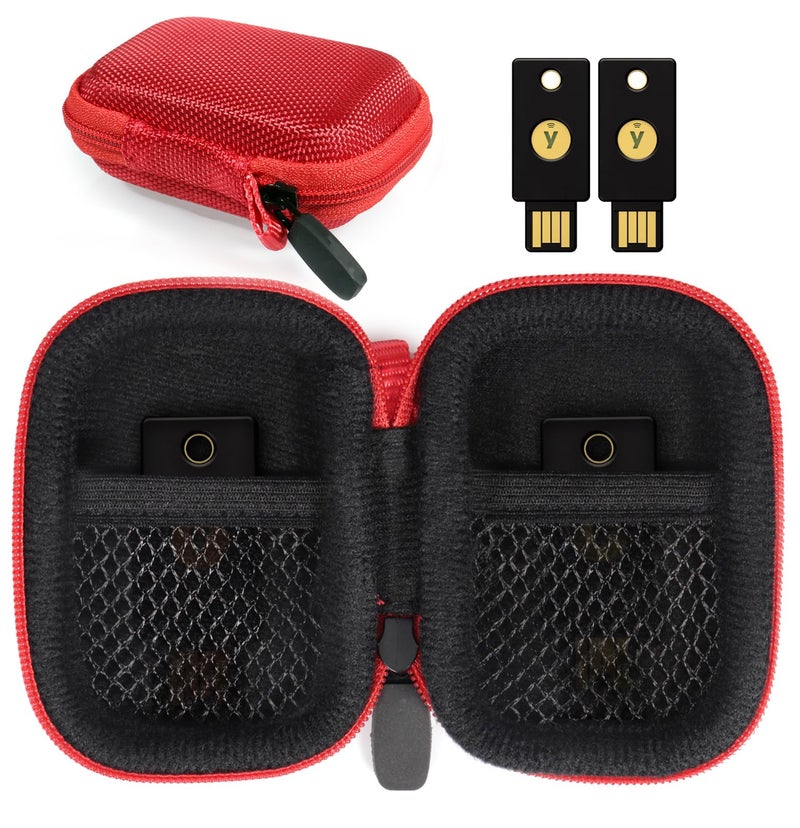 CaseSack Security Key Case Compatible with Yubico YubiKey 5Ci NFC, 5Ci, NFC, 5 Nano, 5 NFC and Yubico 5C NFC, OnlyKey FIDO2, FIDO, U2F, Thetis, Dual mesh Pocket for More Security Keys - Image 1