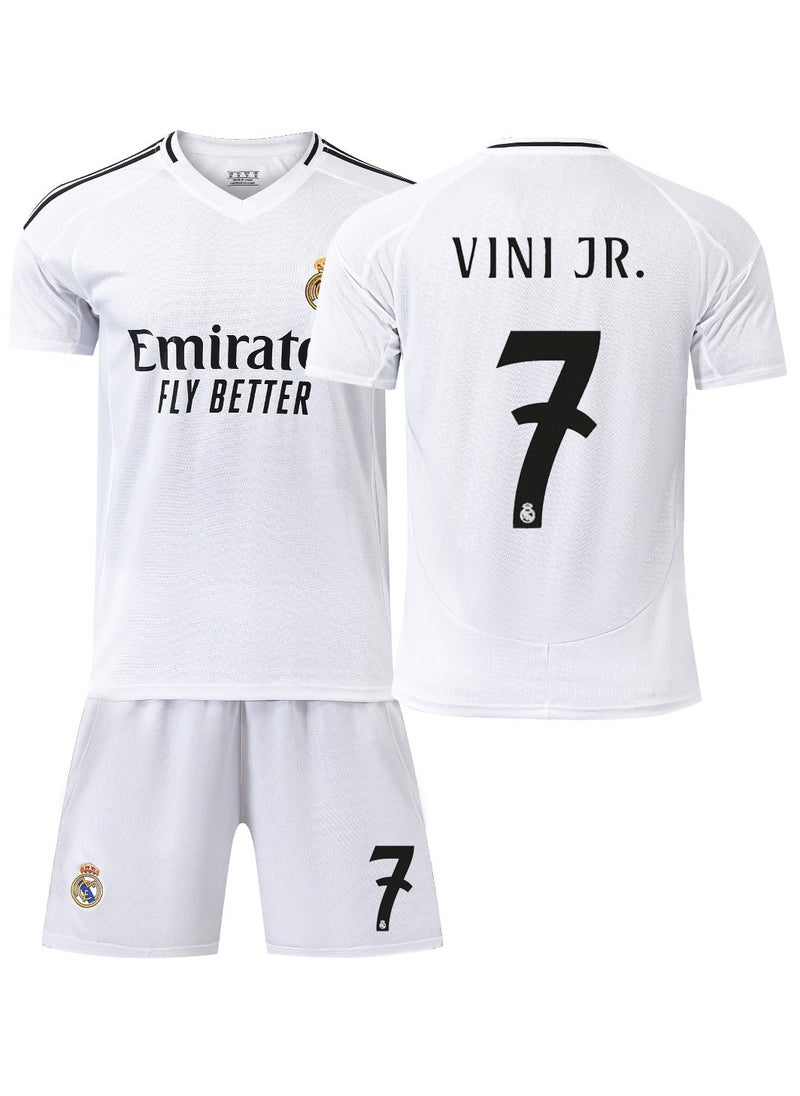 RedMapleTEK - New Season 2-Piece Adult Football Jersey Set, eal Madrid home Cristiano Ronaldo #7 jersey, Shorts Set, Adult Size, Football Jersey Gift Set - Image 1