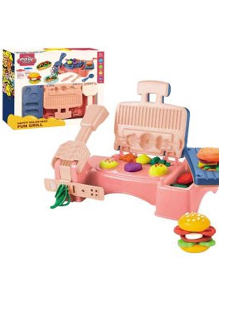 ماركة غير محددة Mud Fun Grill - العجينة السحرية، اجعل أطفالك مستمتعين لساعات مع مجموعة لعب الطين السحري من Magic Dough 
