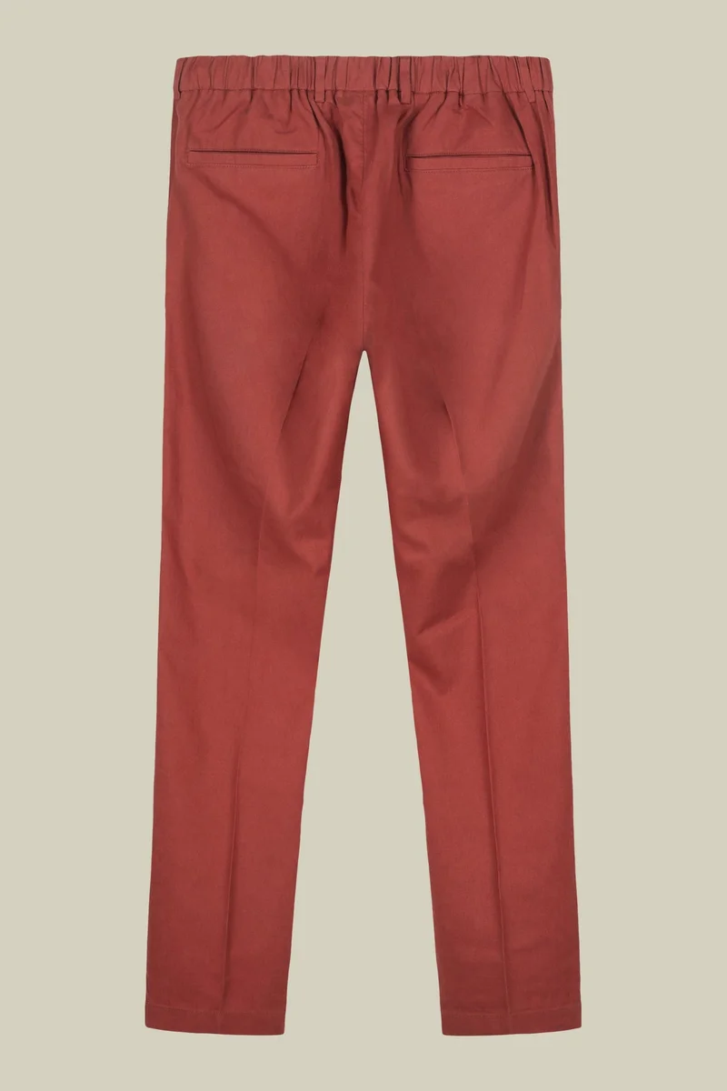 Doppelganger Red Men's trousers with two small pleats and elastane in the back waistband - Brick for Men | Best Price UAE