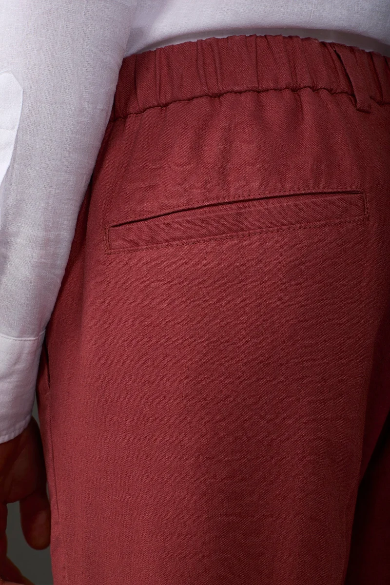 Doppelganger Red Men's trousers with two small pleats and elastane in the back waistband - Brick for Men | Best Price UAE