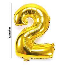 Lazybeee Golden white Balloon Set with Large Number 2 (32-inch) and golden star foil for Birthday Decorations for girl boy 2nd birthday Theme Foil Balloons - Image 3