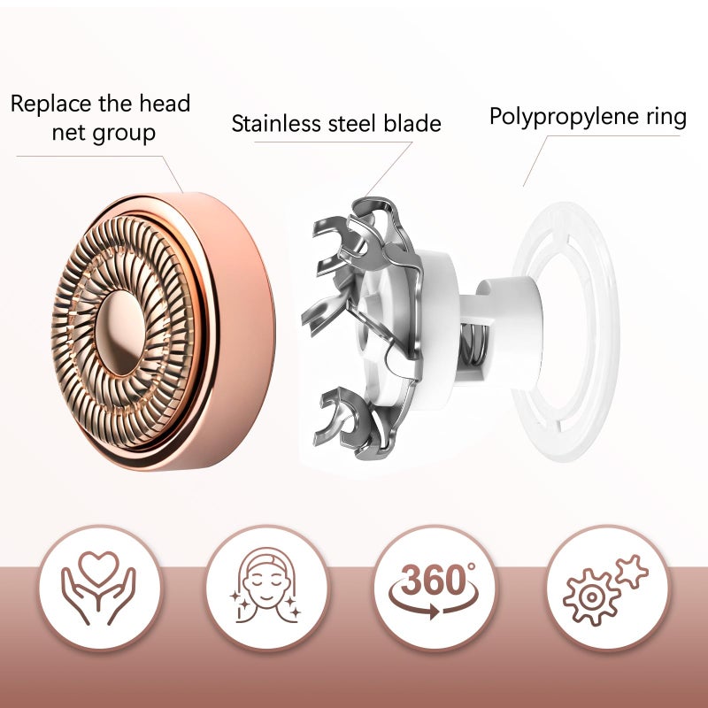 AIJALY Gen 2 Replacement Heads Compatible with Flawless Facial Hair Remover, Replacement Bladesï¼ŒRose Gold (4 Pcs) - Image 5
