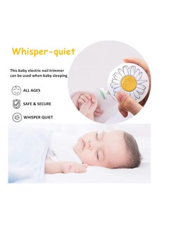 KASTWAVE Baby Nail Trimmer, 6 Grinding Heads Baby Nail Clippers Electric, Baby Nail Trimmer Electric for Newborn Toddler, Adult Toes Fingernails, Car Trim Polish, AAA Battery Operated, White  - Image 3