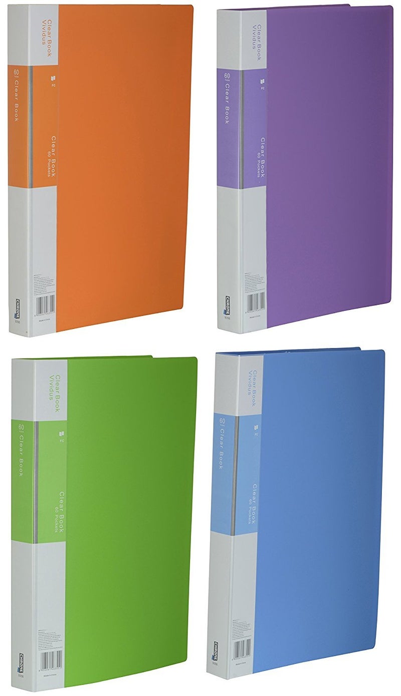 9356 - Vivid Colour Display Book FC 60 Pockets (Set of 1Pcs)