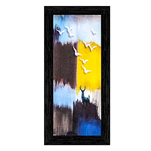 Indianara Set of 3 Modern Art Painting (3183BK) without glass 6 X 13, 10.2 X 13, 6 X 13 INCH - Image 4
