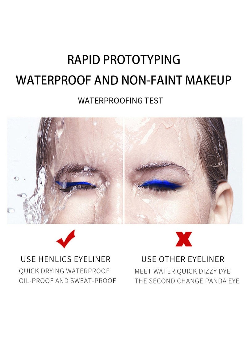 Handaiyan Waterproof Eyeliner color Liquid Liner UV Finish Professional Makeup Long Lasting Quick Smudge Proof Hyper Drying Resistant Stay All Day Waterline Winged Instant Result - Image 3