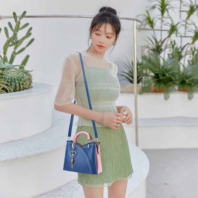 Xiaoyu Small Purses and Handbags for Women Fashion Crossbody Bag Lightweight Girls Shoulder Bag Top Handle Satchel Purse (Dark Blue) - Image 2