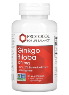 Protocol For Life Balance Ginkgo Biloba 120 mg 100 Veg Capsules 