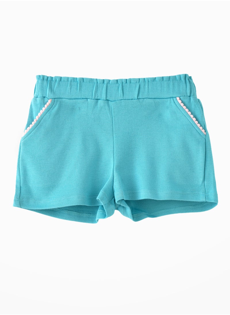 Jelliene Sunny Stretches: Girls' Comfy Cotton Knit Shorts Playful Style  - Image 1