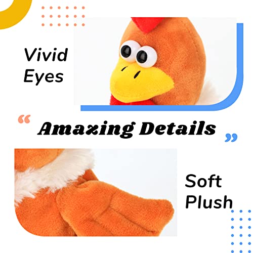 Hopearl Talking Chicken Repeats What You Say Walking Chick Electric Interactive Animated Toy Speaking Plush Buddy Gifts for Toddlers Thanksgiving Day, 9'' - Image 5