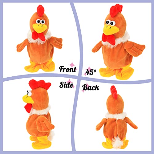 Hopearl Talking Chicken Repeats What You Say Walking Chick Electric Interactive Animated Toy Speaking Plush Buddy Gifts for Toddlers Thanksgiving Day, 9'' - Image 3