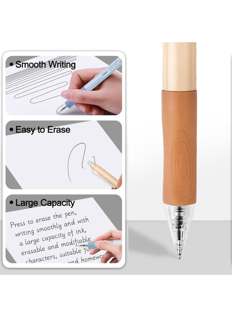 SOLARAE Erasable Pens, 6 Pcs Erasable Rollerball Pen, with 3PCS Rubber Sticks, 0.5mm Retractable Ink Eraser Pen, Erasable Gel Pens for Kids Adults School Supplies Office Stationery - Image 4