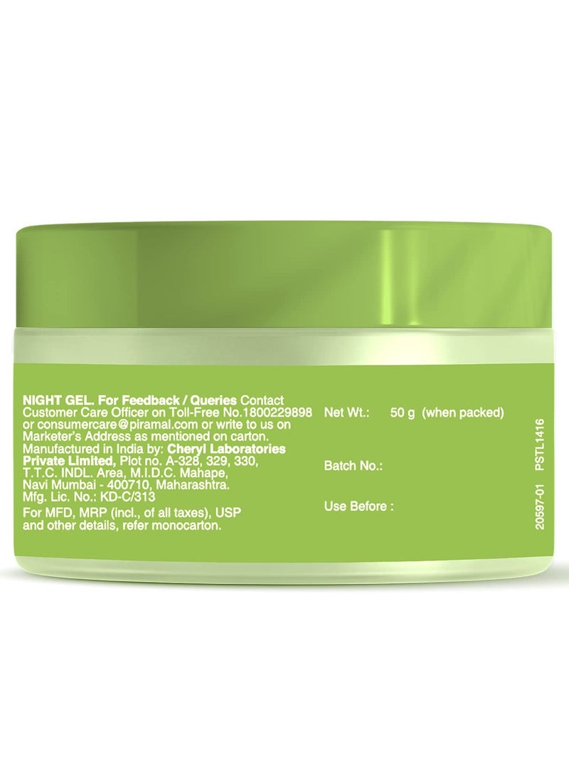 Lacto Calamine Green Tea Night Gel Moisturizer For Women 50g Night Cream For Oily Skin with Niacinamide and Glycolic Acid Lightens Skin Tone and Overnight Hydration Anti- Aging - Image 2