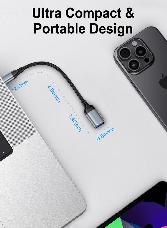 AILKIN USB C to USB 3.0 Adapert, OTG Adapter for Android, USB C Male to USB Female OTG Cable for iPhone 17/17Pro/Air/16 Pro/16e/16/15 Pro, iPad Air, Macbook Pro, Samsung Galaxy S25/S24/A35 5G and More - Image 2