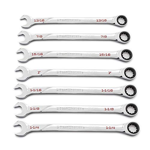 GEARWRENCH 7 Pc 120XP Universal Spline XL Ratcheting Combination Wrench Set SAE 86452