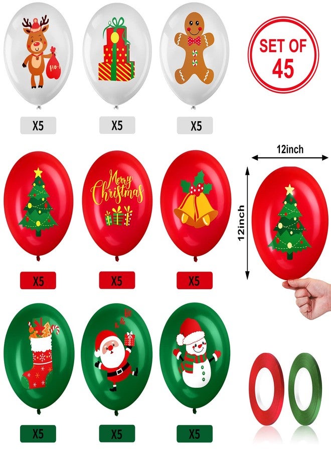 Chalyna 45 Pcs Christmas Latex Balloons, Christmas Birthday Party Decorations for Party Xmas Gifts School Classroom Game New Year Baby Shower Birthday Supplies, 12 Inches - Image 2