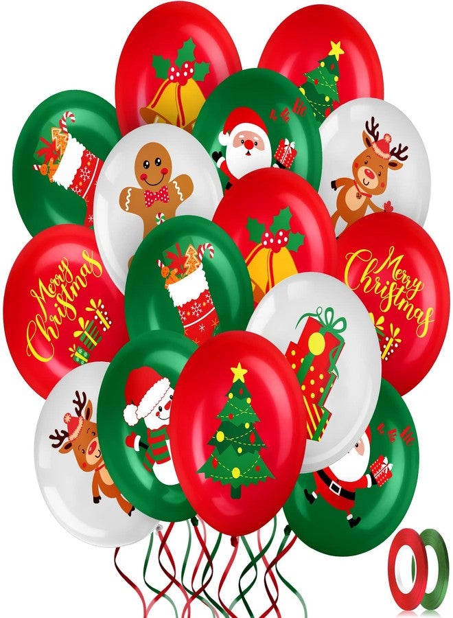 Chalyna 45 Pcs Christmas Latex Balloons, Christmas Birthday Party Decorations for Party Xmas Gifts School Classroom Game New Year Baby Shower Birthday Supplies, 12 Inches - Image 1