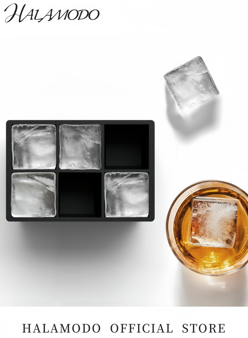 هالامودو عبوتان من 6 صواني مربعة الشكل وكرات مكعبات الثلج باللون الأسود - Image 4