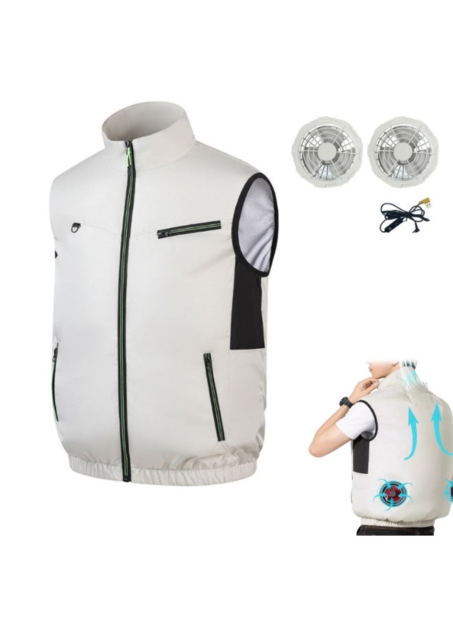 NIBEMINENT Rechargeable Cooling Vest with Built-in Fan - Portable Air Conditioning Outdoor Jacket for Fishing, Cycling, Hiking and Summer Sports - Image 1