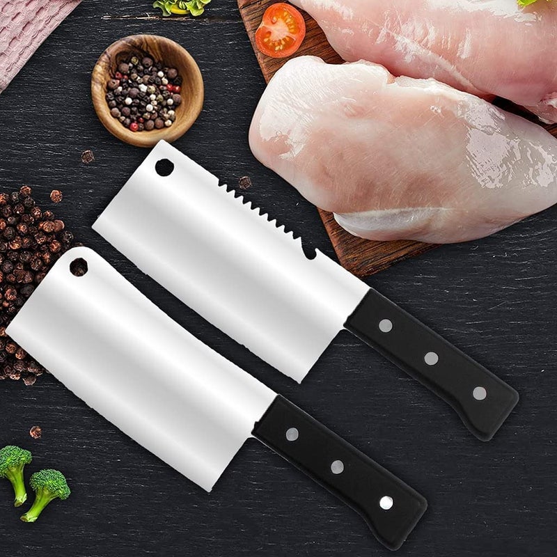 WRYER Stainless Steel Knife Set of 8 Pcs with 2 Meat Knife 3 Vegetables Knife 1 Peeler 1 Scissor and 1 Knife Sharpener - Image 3