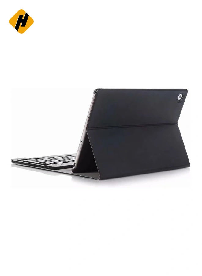 Slim PU Leather Keyboard Case for MatePad T10/T10s 2020, Magnetically Detachable Wireless Keyboard, Black