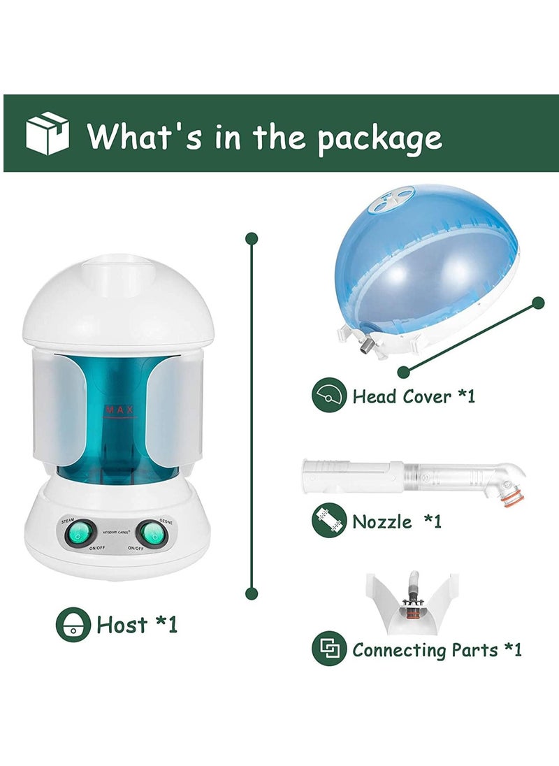 EZBASICS - Hair Steamer 2 in 1 Ion Facial Steamer with Extendable Arm Table Top Hair Humidifier Hot Mist Moisturizing Facial Atomizer Spa Face Steamer Design for Personal Care Use at Home or Salon - Image 1