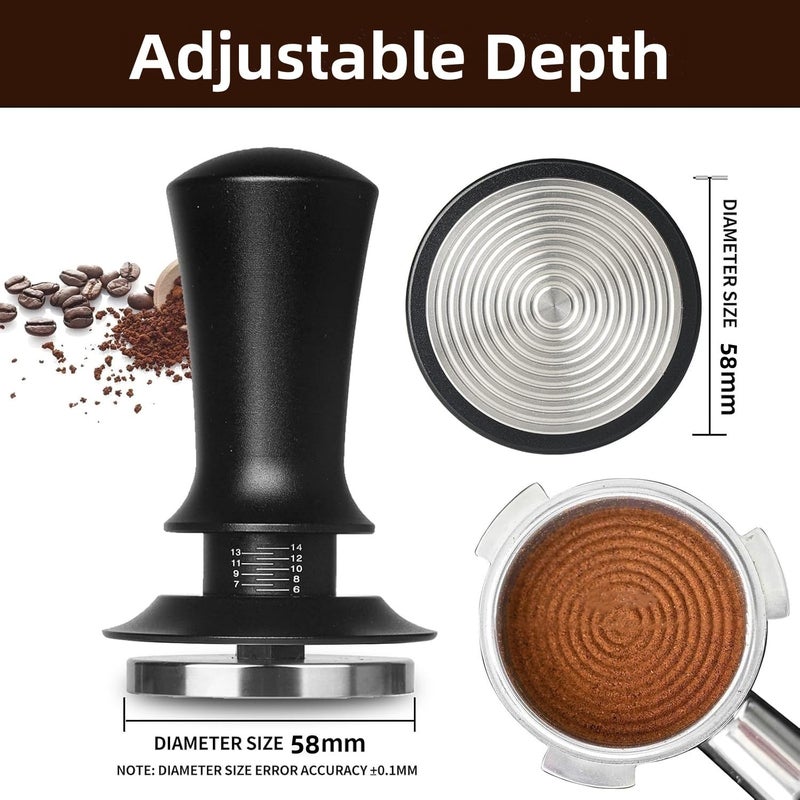 Gmnuiy 22 PCS Espresso Accessories Kitï¼Œ58mm Coffee Tamper Set ï¼ŒBarista Kitï¼Œ - with Frothing Pitcherï¼ŒWDT Toolï¼ŒStirrerï¼ŒTamper Mat ï¼ŒCoffee Stencilsï¼ŒLatte Art Pen - Image 3