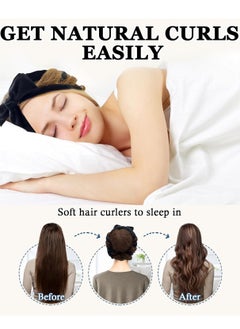 General No Heat Curling Headband, 70" Soft Hair Curlers to Sleep In Overnight Curls Headband, No Heat Hair Curler Ribbon Curl Wrap for Long Hair Rollers, 9 PCS Curling Rods Set with Yoga Strap  - Image 2