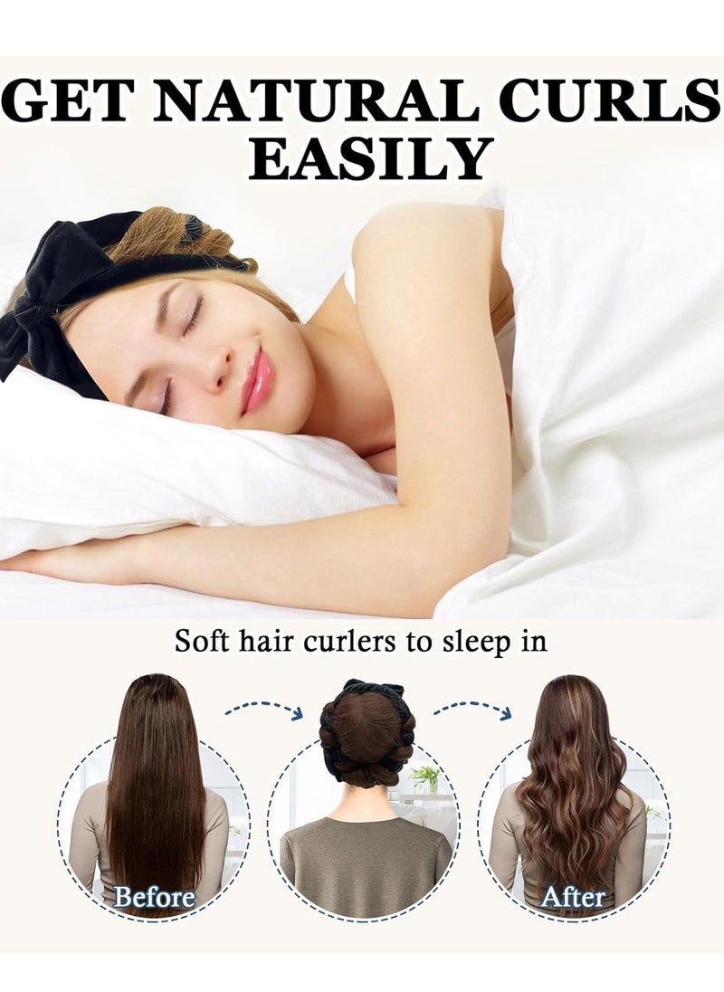 General No Heat Curling Headband, 70" Soft Hair Curlers to Sleep In Overnight Curls Headband, No Heat Hair Curler Ribbon Curl Wrap for Long Hair Rollers, 9 PCS Curling Rods Set with Yoga Strap  - Image 2